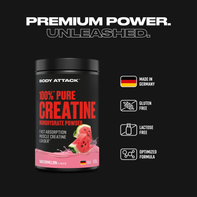 КРЕАТИН BODY ATTACK 100% PURE CREATINE MONOHYDRATE 500 Г АРБУЗ КРЕАТИН BODY ATTACK 100% PURE CREATINE MONOHYDRATE 500 Г АРБУЗ