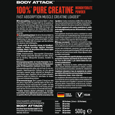 КРЕАТИН BODY ATTACK 100% PURE CREATINE MONOHYDRATE 500 Г АРБУЗ КРЕАТИН BODY ATTACK 100% PURE CREATINE MONOHYDRATE 500 Г АРБУЗ
