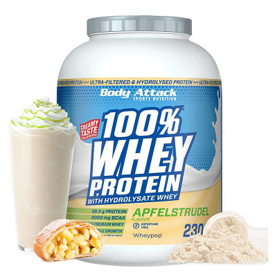 WHEY PROTEIN BODY ATTACK 100% WHEY PROTEIN 2300 G APPLESTRUDEL WHEY PROTEIN BODY ATTACK 100% WHEY PROTEIN 2300 G APPLESTRUDEL