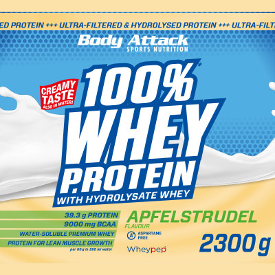 WHEY PROTEIN BODY ATTACK 100% WHEY PROTEIN 2300 G APPLESTRUDEL WHEY PROTEIN BODY ATTACK 100% WHEY PROTEIN 2300 G APPLESTRUDEL