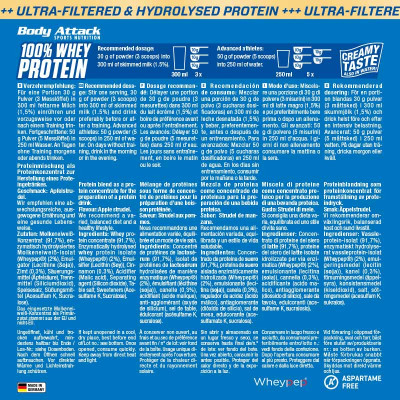 WHEY PROTEIN BODY ATTACK 100% WHEY PROTEIN 2300 G APPLESTRUDEL WHEY PROTEIN BODY ATTACK 100% WHEY PROTEIN 2300 G APPLESTRUDEL