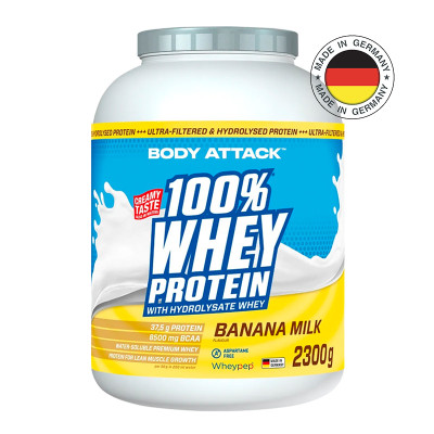 Whey protein BODY ATTACK 100% Whey Protein 2300 g banana milk