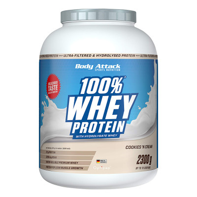 WHEY PROTEIN BODY ATTACK 100% WHEY PROTEIN 2300 G COOKIES CREAM