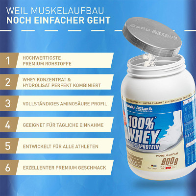 WHEY PROTEIN BODY ATTACK 100% WHEY PROTEIN 2300 G COOKIES CREAM