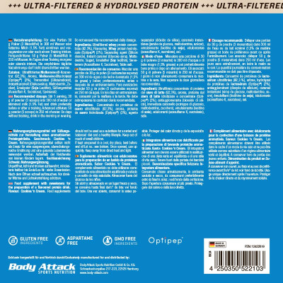 WHEY PROTEIN BODY ATTACK 100% WHEY PROTEIN 2300 G COOKIES CREAM