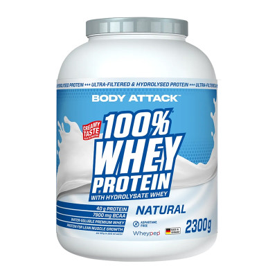 СИРОВАТКОВИЙ ПРОТЕЇН BODY ATTACK 100% WHEY PROTEIN 2300 Г НАТУРАЛЬНИЙ