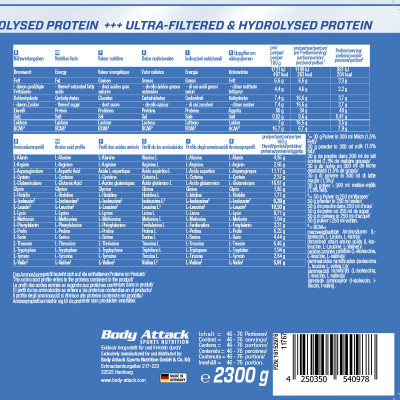 СИРОВАТКОВИЙ ПРОТЕЇН BODY ATTACK 100% WHEY PROTEIN 2300 Г НАТУРАЛЬНИЙ