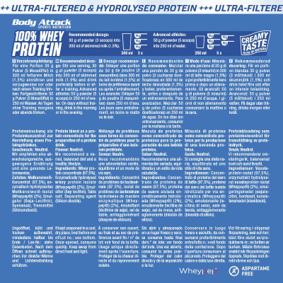 СИРОВАТКОВИЙ ПРОТЕЇН BODY ATTACK 100% WHEY PROTEIN 2300 Г НАТУРАЛЬНИЙ