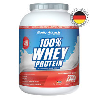 Сывороточный протеин BODY ATTACK 100% Whey Protein 2300 г клубника 