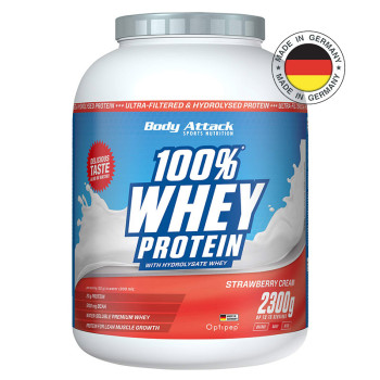 Сироватковий протеїн BODY ATTACK 100% Whey Protein 2300 г полуниця