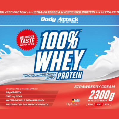 WHEY PROTEIN BODY ATTACK 100% WHEY PROTEIN 2300 G STRAWBERRY WHEY PROTEIN BODY ATTACK 100% WHEY PROTEIN 2300 G STRAWBERRY