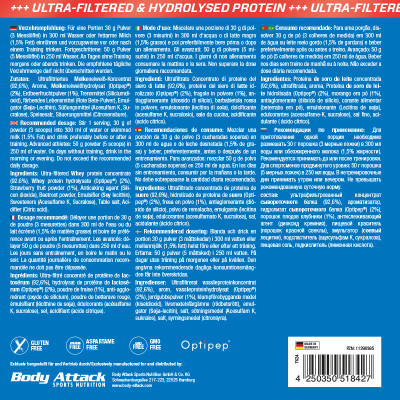 WHEY PROTEIN BODY ATTACK 100% WHEY PROTEIN 2300 G STRAWBERRY WHEY PROTEIN BODY ATTACK 100% WHEY PROTEIN 2300 G STRAWBERRY