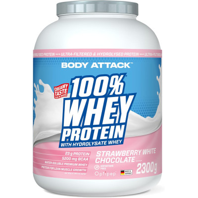 WHEY PROTEIN BODY ATTACK 100% WHEY PROTEIN 2300 G STRAWBERRY WHITE CHOCOLATE