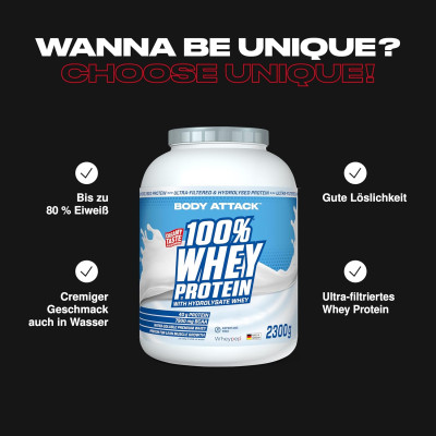 WHEY PROTEIN BODY ATTACK 100% WHEY PROTEIN 2300 G STRAWBERRY WHITE CHOCOLATE