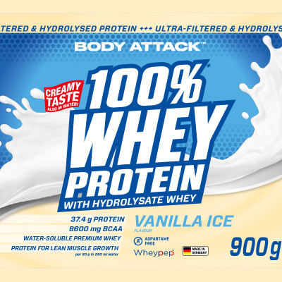 WHEY PROTEIN BODY ATTACK 100% WHEY PROTEIN 2300 G VANILLA