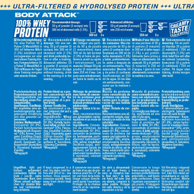 WHEY PROTEIN BODY ATTACK 100% WHEY PROTEIN 2300 G VANILLA