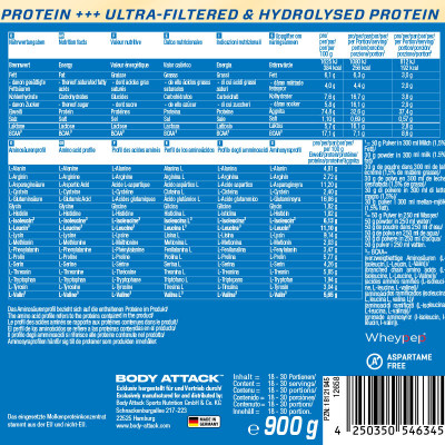 WHEY PROTEIN BODY ATTACK 100% WHEY PROTEIN 2300 G VANILLA