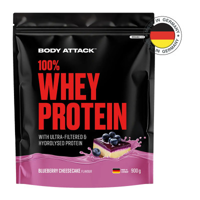 Whey protein BODY ATTACK 100% Whey Protein 900 g pac blueberry сheesecake