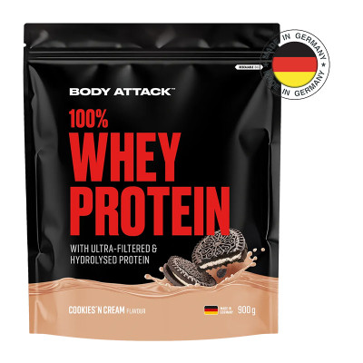 Whey protein BODY ATTACK 100% Whey Protein 900 g pac cookies cream