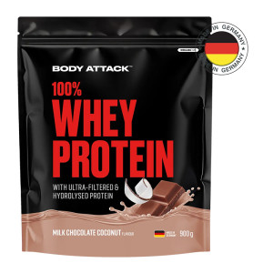 Whey protein BODY ATTACK 100% Whey Protein 900 g pac milk chocolate coconut