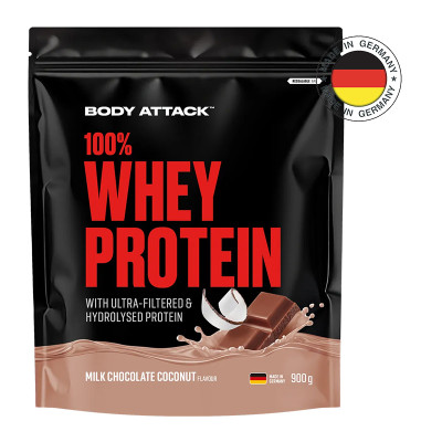Whey protein BODY ATTACK 100% Whey Protein 900 g pac milk chocolate coconut