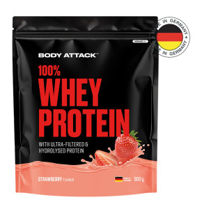 Whey protein BODY ATTACK 100% Whey Protein 900 g pac strawberry