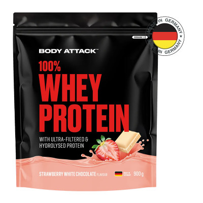 Whey protein BODY ATTACK 100% Whey Protein 900 g pac strawberry white chocolate