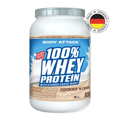 Whey protein BODY ATTACK 100% Whey Protein 900 g cookies cream