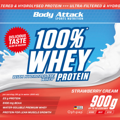 WHEY PROTEIN BODY ATTACK 100% WHEY PROTEIN 900 G STRAWBERRY WHEY PROTEIN BODY ATTACK 100% WHEY PROTEIN 900 G STRAWBERRY