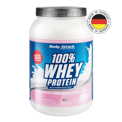Whey protein BODY ATTACK 100% Whey Protein 900 g strawberry white chocolate