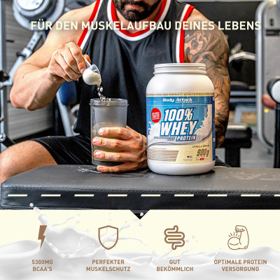 WHEY PROTEIN BODY ATTACK 100% WHEY PROTEIN 900 G VANILLA WHEY PROTEIN BODY ATTACK 100% WHEY PROTEIN 900 G VANILLA