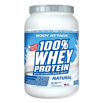 СИРОВАТКОВИЙ ПРОТЕЇН BODY ATTACK 100% WHEY PROTEIN 900 Г НАТУРАЛЬНИЙ