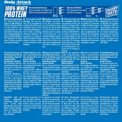 СИРОВАТКОВИЙ ПРОТЕЇН BODY ATTACK 100% WHEY PROTEIN 900 Г НАТУРАЛЬНИЙ