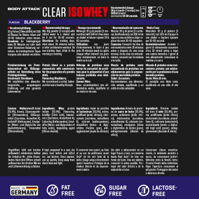 ИЗОЛЯТ ПРОТЕИНА BODY ATTACK CLEAR ISO WHEY 900 г ЕЖЕВИКА ИЗОЛЯТ ПРОТЕИНА BODY ATTACK CLEAR ISO WHEY 900 г ЕЖЕВИКА
