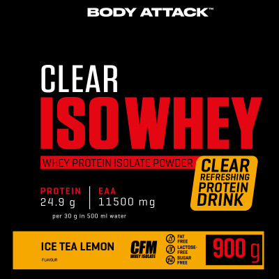 ИЗОЛЯТ ПРОТЕИНА BODY ATTACK CLEAR ISO WHEY 900 Г ЛЕДЯНОЙ ЧАЙ С ЛИМОНОМ