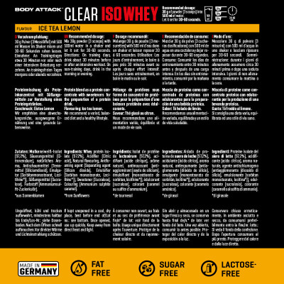 ИЗОЛЯТ ПРОТЕИНА BODY ATTACK CLEAR ISO WHEY 900 Г ЛЕДЯНОЙ ЧАЙ С ЛИМОНОМ