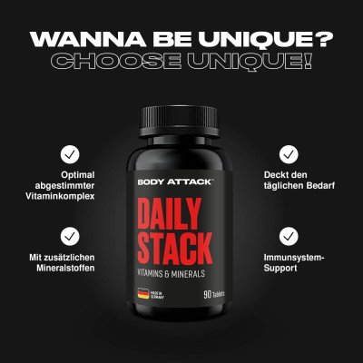КОМПЛЕКСНІ ВІТАМІНИ BODY ATTACK DAILY STACK MULTIVITAMIN 90 КАПСУЛ КОМПЛЕКСНІ ВІТАМІНИ BODY ATTACK DAILY STACK MULTIVITAMIN 90 КАПСУЛ