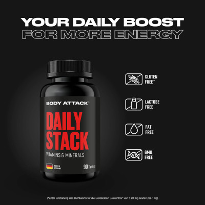 КОМПЛЕКСНІ ВІТАМІНИ BODY ATTACK DAILY STACK MULTIVITAMIN 90 КАПСУЛ КОМПЛЕКСНІ ВІТАМІНИ BODY ATTACK DAILY STACK MULTIVITAMIN 90 КАПСУЛ