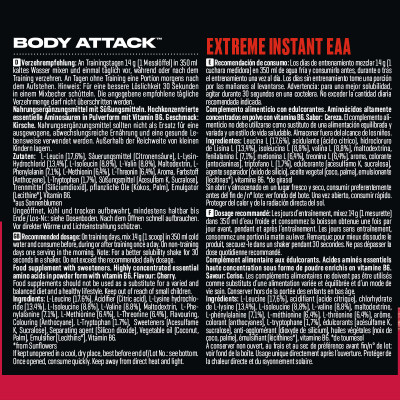 АМІНОКИСЛОТА BODY ATTACK EXTREME INSTANT EAA 500 Г ВИШНЯ АМІНОКИСЛОТА BODY ATTACK EXTREME INSTANT EAA 500 Г ВИШНЯ