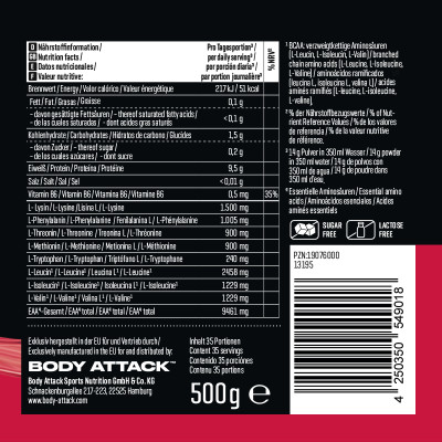 АМІНОКИСЛОТА BODY ATTACK EXTREME INSTANT EAA 500 Г ВИШНЯ АМІНОКИСЛОТА BODY ATTACK EXTREME INSTANT EAA 500 Г ВИШНЯ