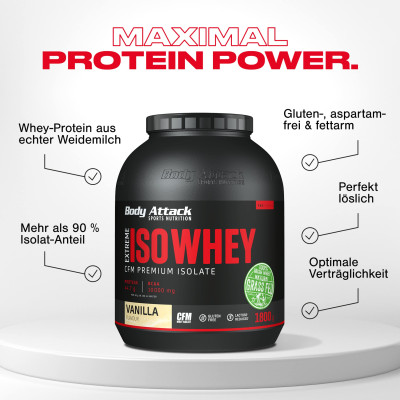 ИЗОЛЯТ ПРОТЕИНА BODY ATTACK EXTREME ISO WHEY 1000 Г ПЕЧЕНЬЕ КРЕМ