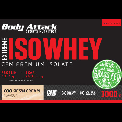 ИЗОЛЯТ ПРОТЕИНА BODY ATTACK EXTREME ISO WHEY 1000 Г ПЕЧЕНЬЕ КРЕМ