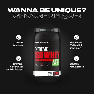 ІЗОЛЯТ ПРОТЕЇНУ BODY ATTACK EXTREME ISO WHEY 1000 Г ПОЛУНИЦЯ