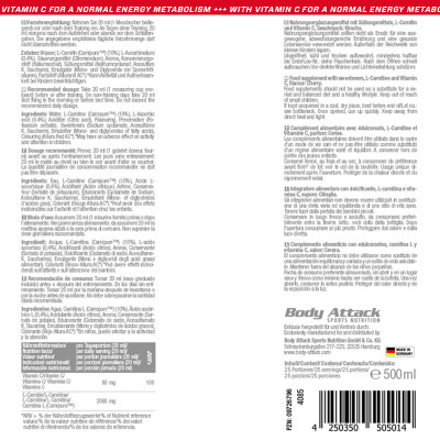 L-КАРНИТИН BODY ATTACK L-CARNITINE LIQUID 2000 1000 МЛ ВИШНЯ