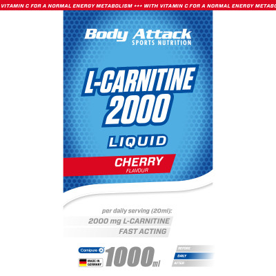 L-КАРНИТИН BODY ATTACK L-CARNITINE LIQUID 2000 1000 МЛ ВИШНЯ