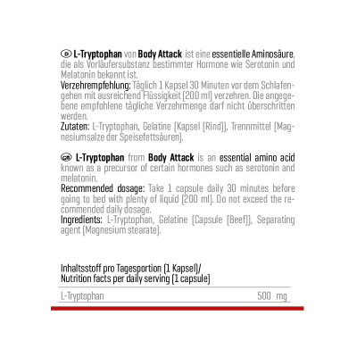 АМИНОКИСЛОТА BODY ATTACK L-TRYPTOPHAN 90 КАПСУЛ АМИНОКИСЛОТА BODY ATTACK L-TRYPTOPHAN 90 КАПСУЛ