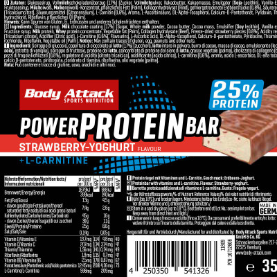 ПРОТЕИНОВЫЙ БАТОНЧИК BODY ATTACK POWER PROTEIN BAR 35 Г КЛУБНИКА ПРОТЕИНОВЫЙ БАТОНЧИК BODY ATTACK POWER PROTEIN BAR 35 Г КЛУБНИКА