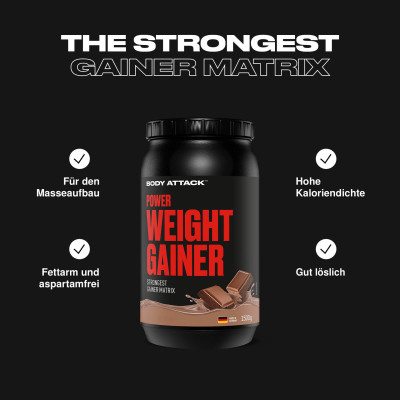 ГЕЙНЕР BODY ATTACK POWER WEIGHT GAINER 1500 Г КЛУБНИКА