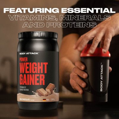 ГЕЙНЕР BODY ATTACK POWER WEIGHT GAINER 1500 Г КЛУБНИКА