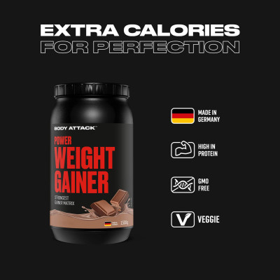 ГЕЙНЕР BODY ATTACK POWER WEIGHT GAINER 1500 Г КЛУБНИКА